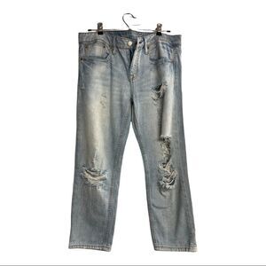 AMERICAN‎ EAGLE, Women’s Distressed,Jeans, blue Size 6, Inseam 24”,100% Cotton